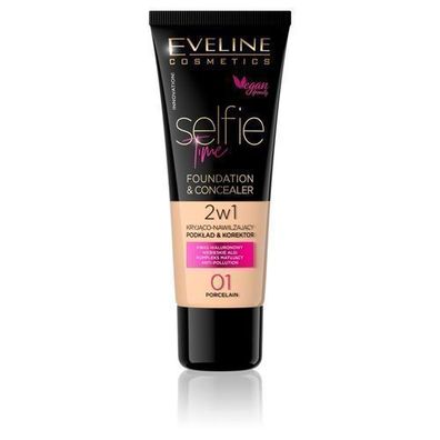 Eveline Cosmetics Selfie Time Abdeckendes Feuchtigkeits-Make-up & Concealer 01 P