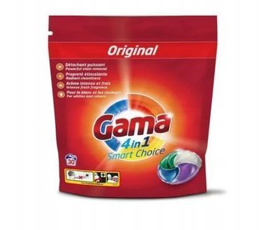 Gama Original 4-in-1 Waschmittelkapseln, 30 Stueck - Effektive Reinigungskraft fue