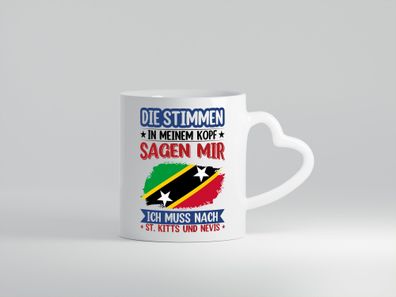 St. Kitts und Nevis | Urlaub | Stimmen in meinem Kopf v2 - Herz Tasse Weiß