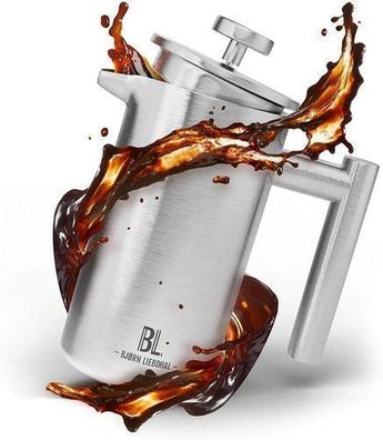 Bjørn Liebdhal French Press Edelstahl Kaffeemaschine auch für Camping 0.6 Liter