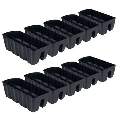 10x Blumenkasten 60cm Hängetopf Blumentopf Balkontopf Geländertopf Anthrazit