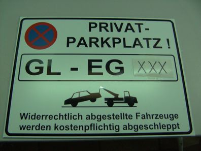 Privatparkplatz Parkplatz mit Rollstuhlfahrer-Logo Größe 290 x 210 mm