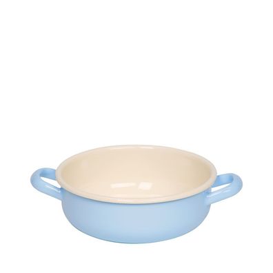 Riess Bol paysan avec deux poignées Ø18cm émail Classic bleu pastel