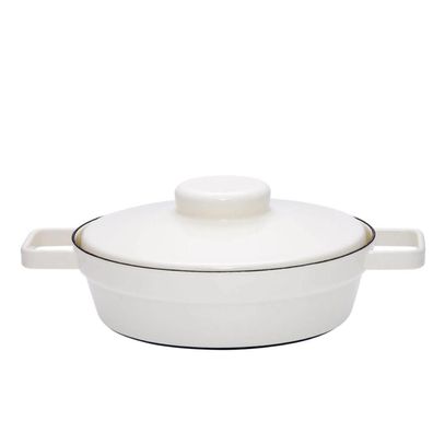 Riess Aromapot Poêle en émail avec couvercle 24 cm Pure White