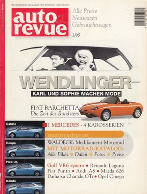 Auto Revue 3/95, Fiat Barchetta, Audi A8, Golf, Laguna, Quester, Mazda,