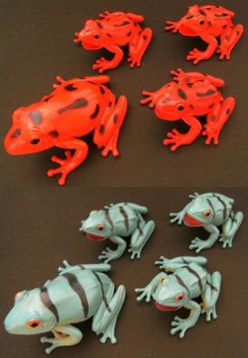 Frösche 4erSet Frosch Familie Spieltiere 7 + 10cm Spielzeug Spieltiere Kröten Kröte