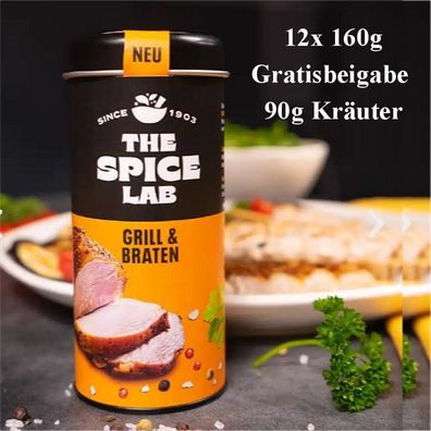 Moguntia Grill & Braten Gewürzsalz 1920g (12x 160g) Gratisbeigabe 90g Kräuter