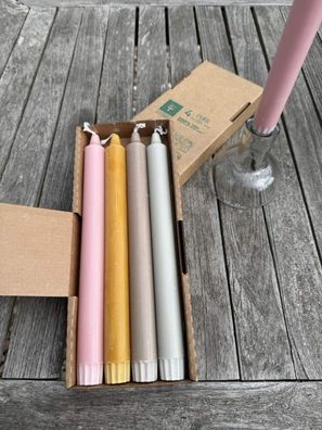 PURE Kerzen bunt von Kerzen Wenzel, 4 Stück