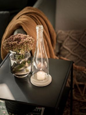 Windlicht schlank - elegant - aus der Schlegel Wein Flasche