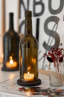Windlicht aus der dt. Weinflasche - witzige & nachhaltige Geschenkidee