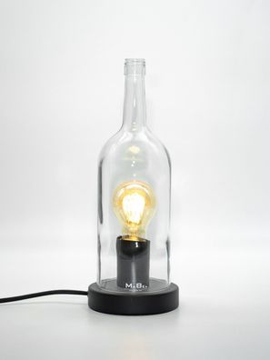 TischLampe und Windlicht aus der 1,5 l Wein Flasche - 30cm