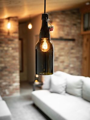 Pendelleuchte Bier - Upcycling aus der 2l Flasche mit Schnappverschluss