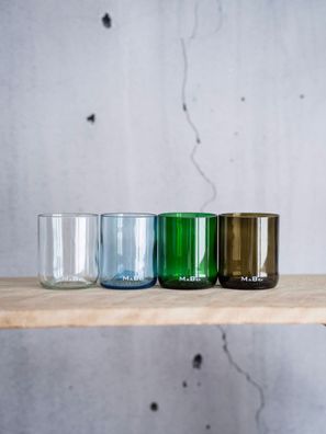 Trink Glas 4er Set- bunt - zu schön um zu verschenken