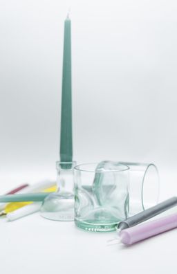 Upcycling Sprirituosen Set - 2 Gläser und 1 Kerzenständer aus einer Flasche