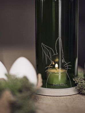 HASE - Windlicht mit niedlicher Rückseite
