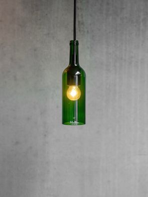 Pendelleuchte Klassik aus der Weinflasche mit Korkmündung Upcycling
