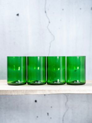 Trink Glas 4er Set - 450 ml - nachhaltiges, stilvolles Geschenk - geht natürlich au