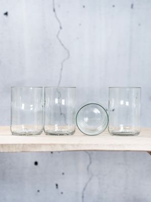 Trink Glas 4er Set - 450 ml - nachhaltiges, stilvolles Geschenk - geht natürlich au