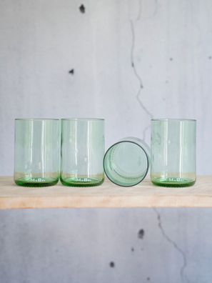 Trink Glas 4er Set - 450 ml - nachhaltiges, stilvolles Geschenk - geht natürlich au
