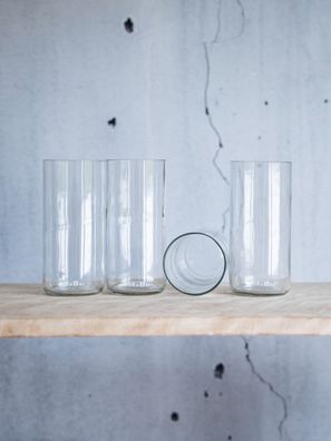 Trink Glas 4er Set - 500 ml - trinkt mit Stil & aus der leeren Flasche