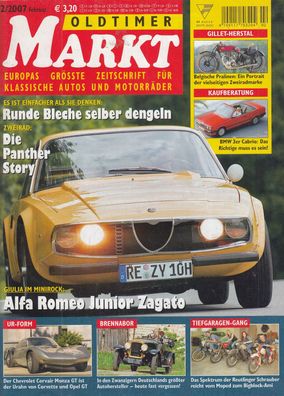 Oldtimer Markt 2 /2007 - Panther, Alfa Romeo, Corvette, BMW Cabrio