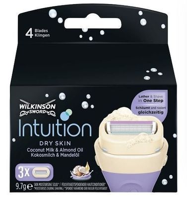 Wilkinson Sword Intuition Damenrasierer Klingen - 3er Pack fuer trockene und empf