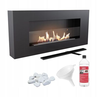 Wandkamin Bioethanol DELTA FLAT TÜV mit Verglasung GZusätze