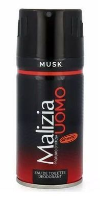 Malizia Uomo Musk Deo-Spray fuer Herren, 150ml - Lang anhaltender maskuliner Duft