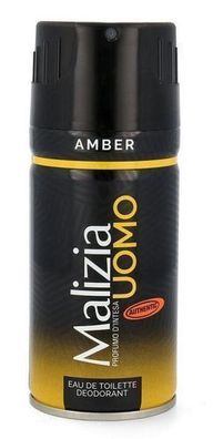 Malizia Uomo Amber Deodorant 150ml - Klassischer Herren-Duft fuer taeglichen Schut