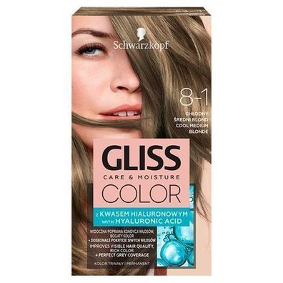 Professionelle Haarfarbe mit Hyaluronsaeure - Kuehles Mittelblond 8-1, 200ml