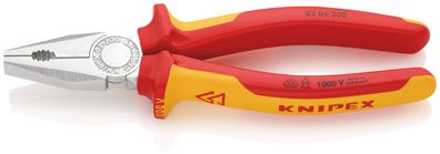KNIPEX 03 06 200 Kombizange isoliert mit Mehrkomponenten-Hüllen, VDE-geprüft verchrom
