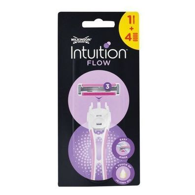 Wilkinson Intuition Flow Damenrasierer inkl. 4 Ersatzklingen - Komfort & Praezisi