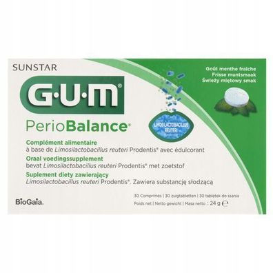 Sunstar GUM PerioBalance, 30 Lutschtabletten - Fuer Zahnfleischgesundheit und Mun