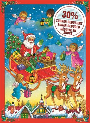 Adventskalender Weihnachtsmann mit Schlitten, 30% Zucker reduziert