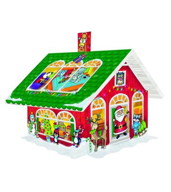 Adventskalender Adventshaus zum Selbstaufbau gefüllt mit Schokolade