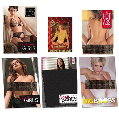 Erotik Kalender Pin Up Girls-Set 2024 - Karte Penthouse Geburtstag - DIN A4 Mappe