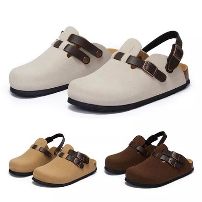 Damen Pantoletten Korksohle Einlegesohle Herren Hausschuhe Bequeme Gartenschuhe