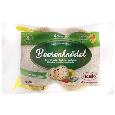 Fidelio Beerenknödel 4 Stück, 335g - Ganzjahresfutter für Wildvögel