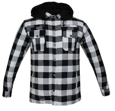 Flanell-Holzfäller Hemd Motorrad Hemd KEV ARAMID Shirt Lumber Biker Hemd Weiß