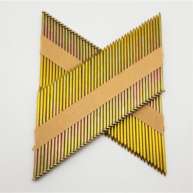 2000 Streifennägel 3,1 x 90 glatt verzinkt, 34° D-Kopf (z.B. für Paslode, Milwaukee)