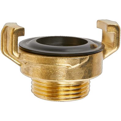 GEKA® Gewindestück mit Außengewinde 1 1/4 Zoll Messing mit NBR Flachdichtring