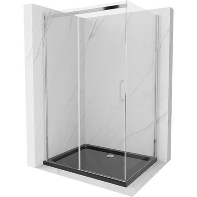Mexen Omega Duschabtrennung 100x90, Transparent-Chrom, inkl. schwarzer Duschwanne