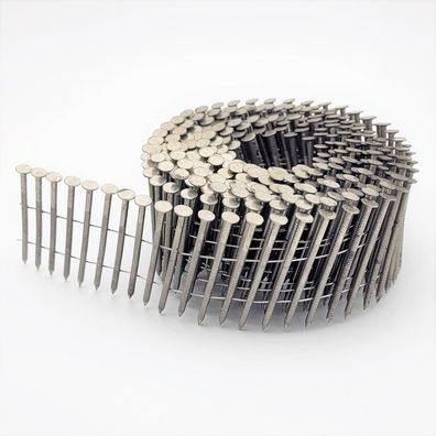 16° Edelstahl-Coilnägel 2,5 x 50 mm, Ringschaft, A4 rostfrei, Flachkopf (300 Stück)