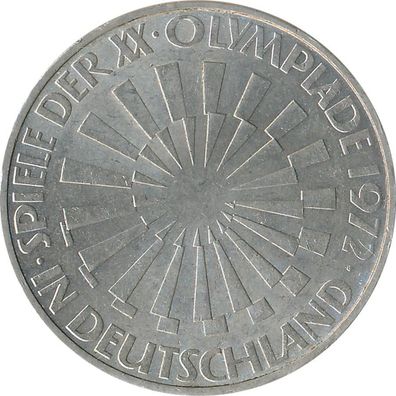 BRD 10 DM 1972 D Olympische Spiele J. 401a Silber*