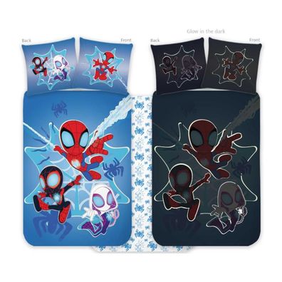 Spidey Baby-Bettwäsche mit Glow-in-the-Dark Effekt | Blau | 100x135 cm