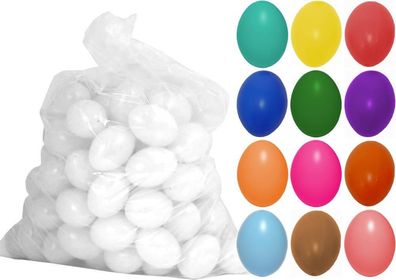 Plastikeier, Kunststoffeier, Ostereier in Einzelfarben, 60 mm, 100 Stück