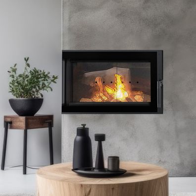 Kamineinsatz aus Stahl KRATKI SIMPLE links 6 kW Ø 150