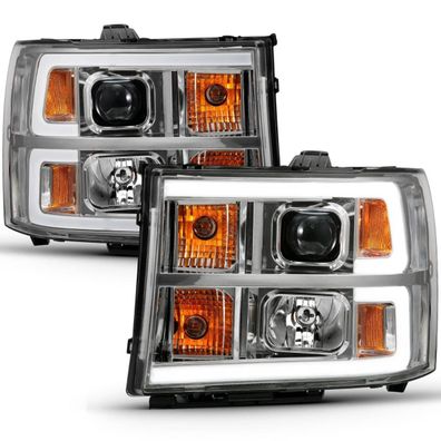 GMC Sierra Projector Scheinwerfer Neon Tube chrom LED 07 - 13 2007 2013 2014