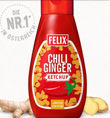 Felix Ketchup Chili Ginger laktose- und glutenfrei 450g - 3 Varianten/ Stückza