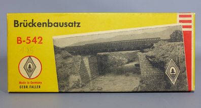 Faller H0 B-542 Brückenbausatz Brücke einfach eingleisig Rampe 50er/60er NEU OVP